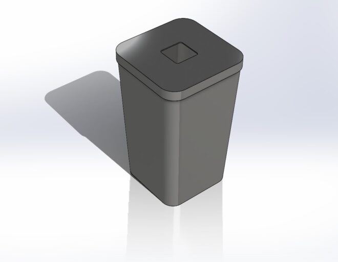 ゴミ箱のアイデアを実際に、3DCAD