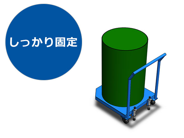特注台車　ストッパー固定