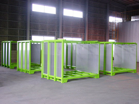 製紙会社での工業用紙管の保管棚・ラック